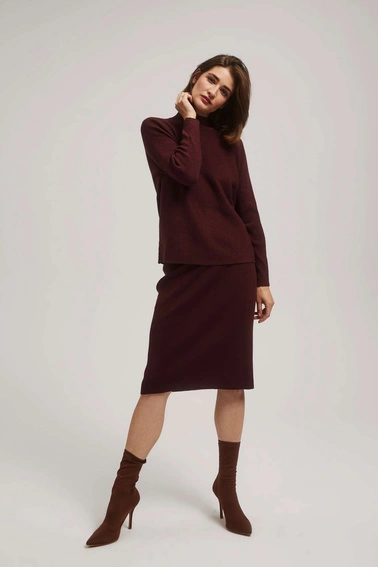 Sweter typu nietoperz z golfem