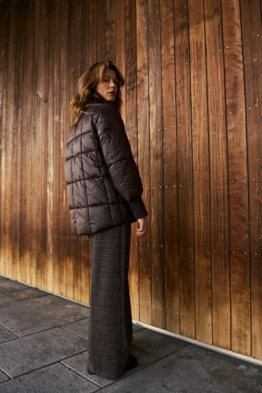 Pikowana kurtka brązowa 