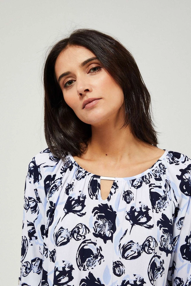 Bluzka koszulowa z ozdobnym dekoltem