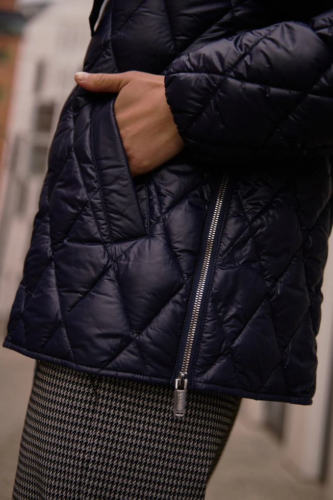 Pikowana kurtka granatowa