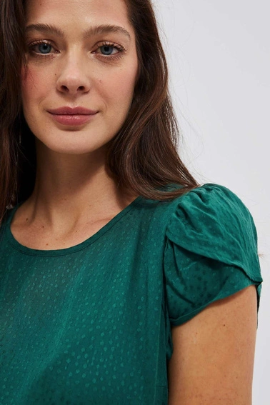 Koszula z ozdobnymi rękawami malachitowa