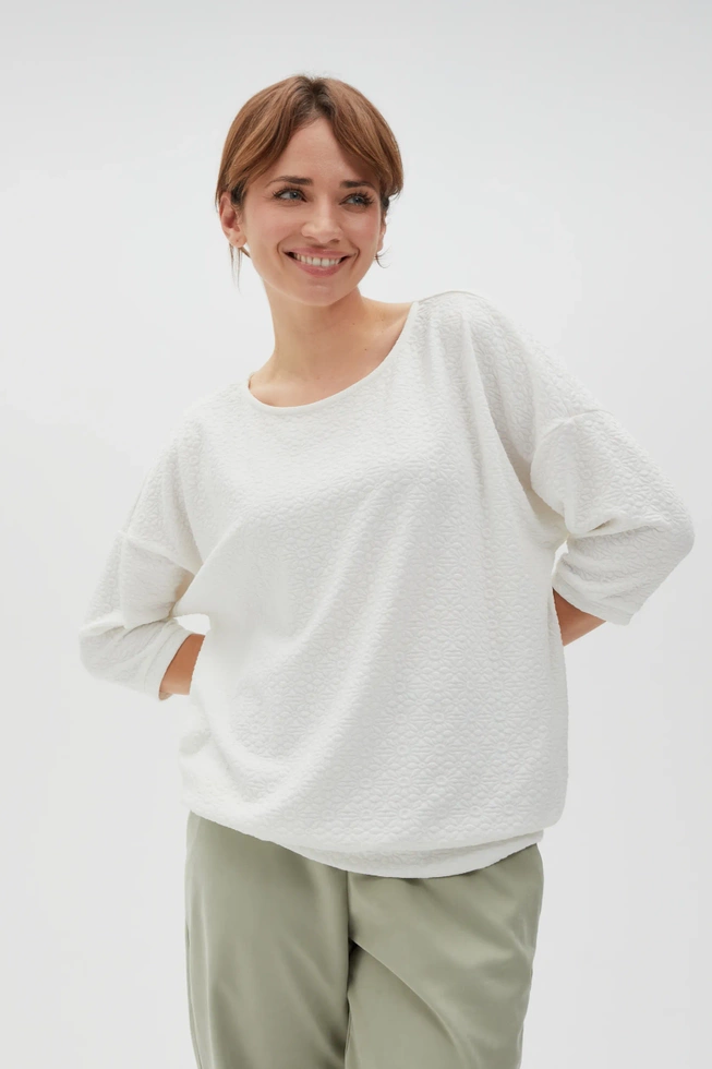 Błuzka z rękawami 3/4 biała