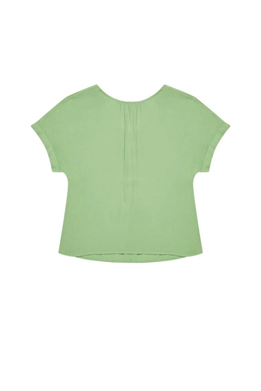 Bluzka koszulowa z wiskozy malahitowa