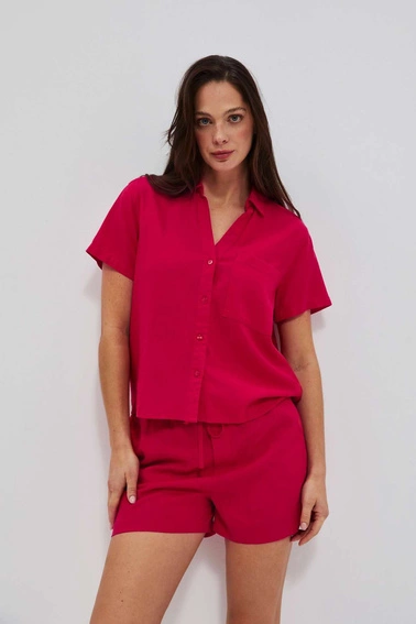 Lniane szorty truskawkowe