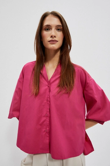 Koszula z bufiastymi rękawami różowa