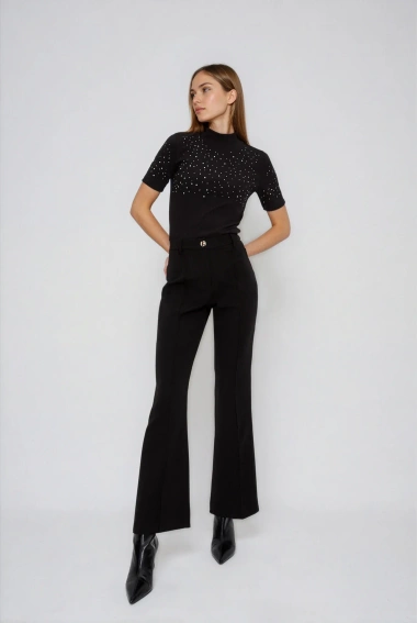 Bluzka z krótkimi rękawami czarna