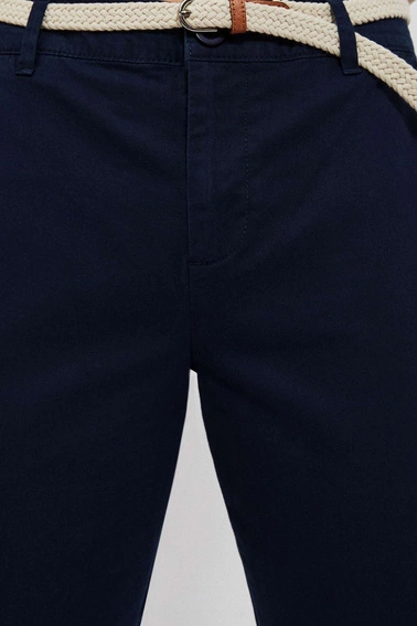 Spodnie typu chinos granatowe