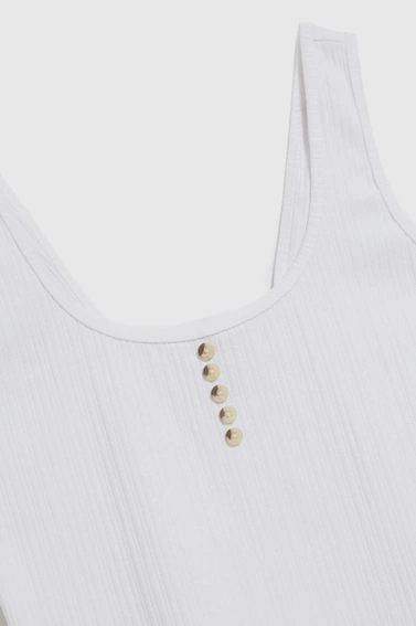 Top z guzikami biały