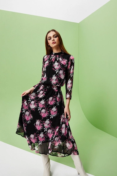 Szyfonowa sukienka z nadrukiem