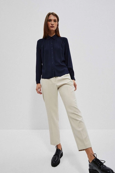 Koszula z kołnierzykiem zapinana na guziki granatowa