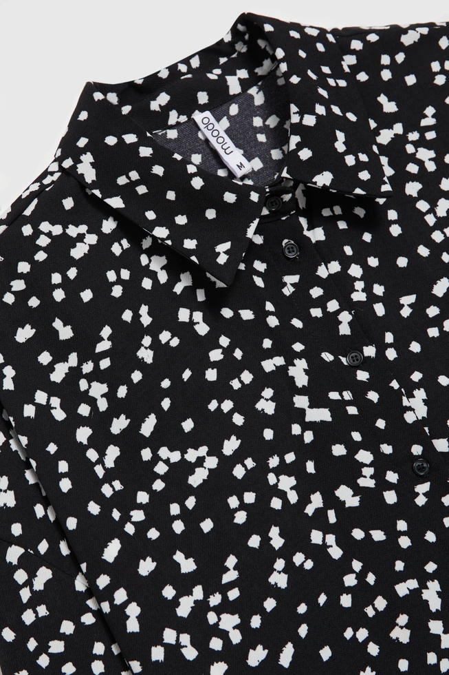 Koszula we wzory z kołnierzykiem czarna