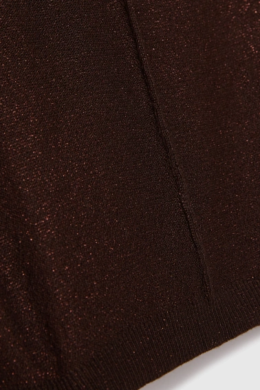 Sweter z krótkimi rękawami brązowy