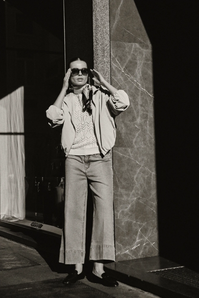 Jeansy z szerokimi nogawkami jasnoniebieskie