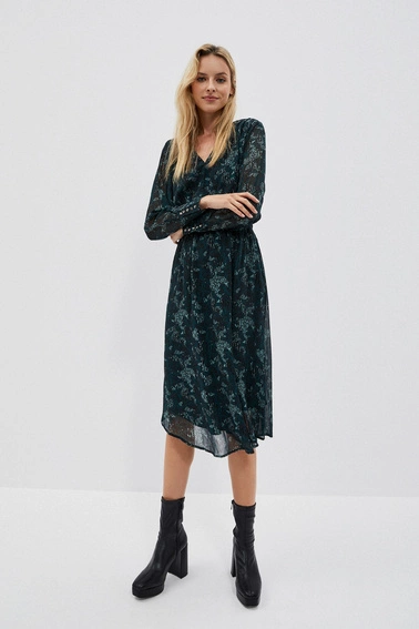Sukienka z printem szmaragdowa