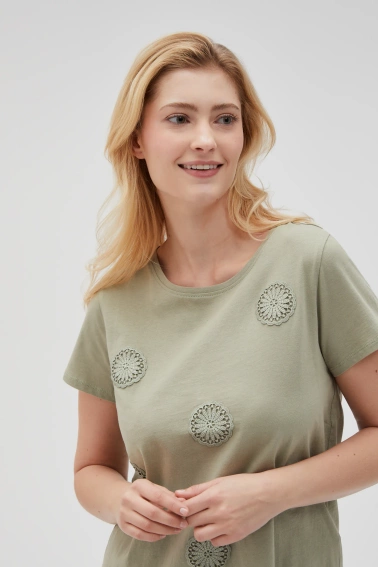 Bawełniana bluzka oliwkowa 