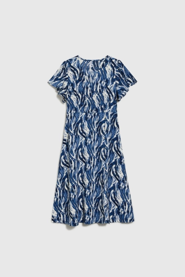 Sukienka midi z krótkimi rękawami niebieska