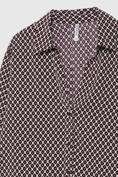 Wzorzysta koszula burgundowa 