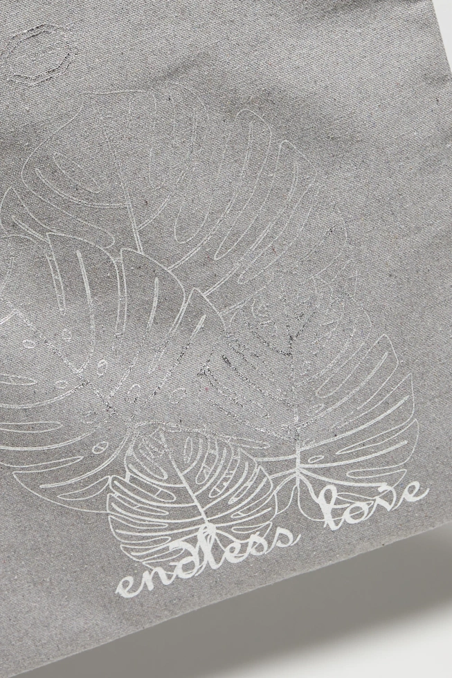 Torba shopper z nadrukiem szara