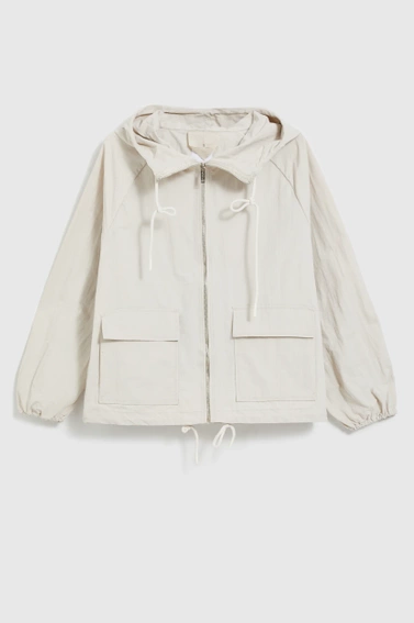 Kurtka z kapturem beżowa