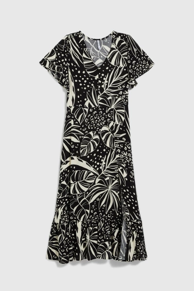 Wiskozowa sukienka z wzorem czarna