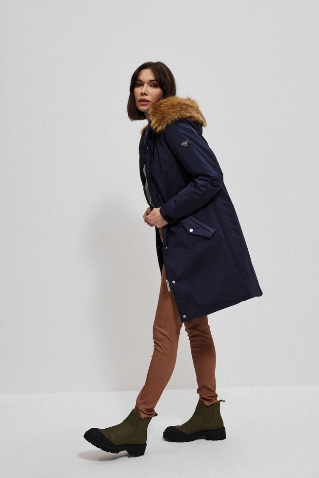 Pikowana kurtka z kapturem