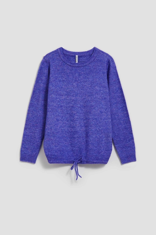 Sweter z wiązaniem fioletowy