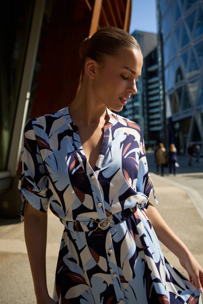 Sukienka z wiskozy granatowa