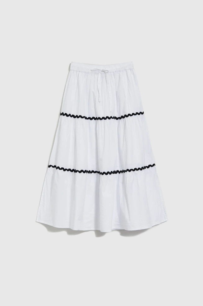 Bawełniana spódnica midi biała