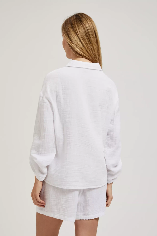 Bawełniana koszula zapinana na guziki biała