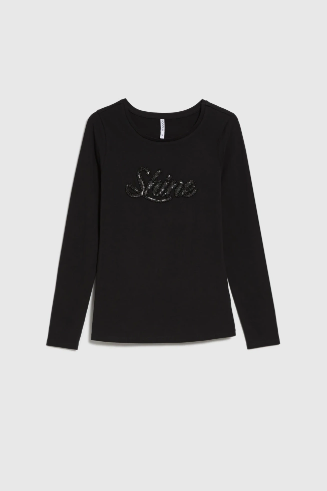 Bluzka z cekinami czarna