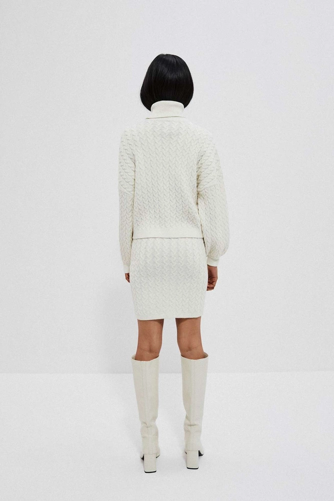 Spódnica w warkoczowy splot perłowa