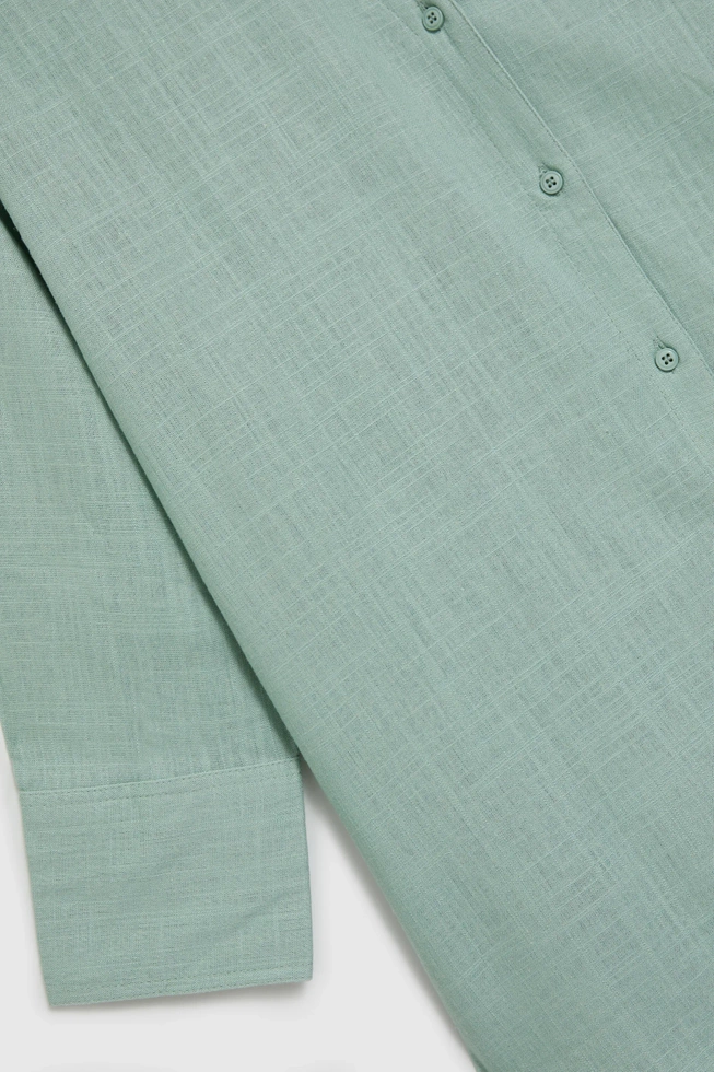 Lniana koszula oliwkowa