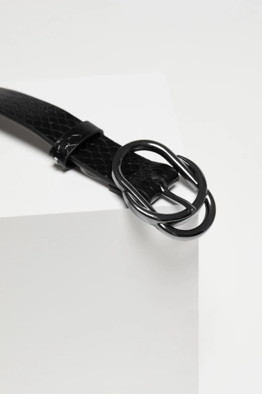 Pasek w zwierzęcy wzór czarny