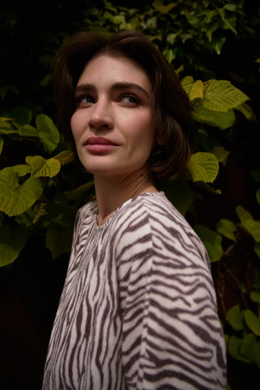 Bluza w zwierzęcy wzór beżowa