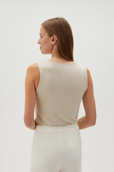 Gładki top beżowy