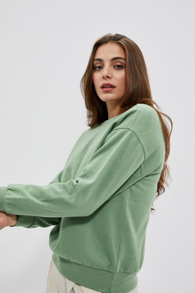 Bluza z dekoltem na plecach oliwkowa