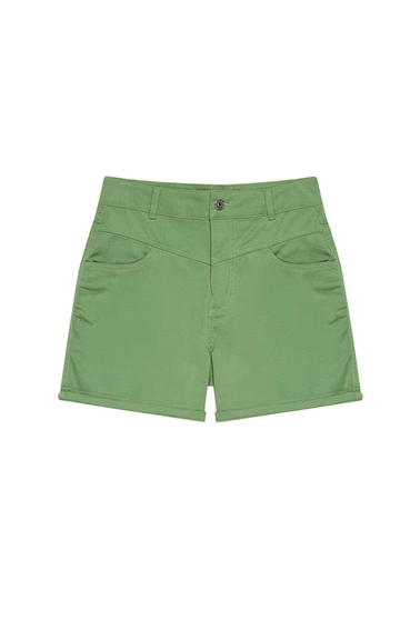 Szorty lyocell malahitowe