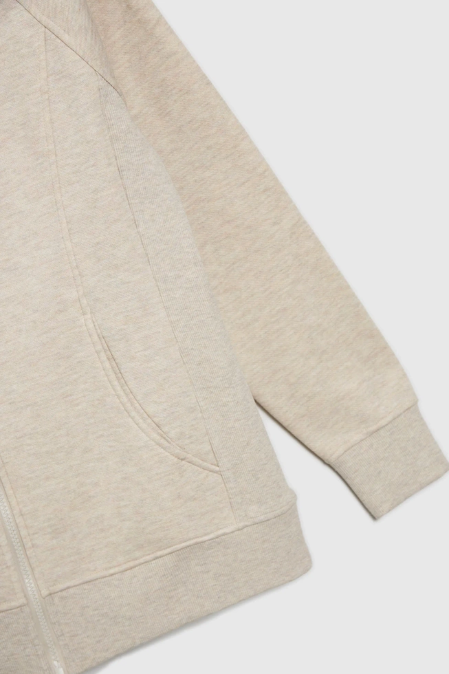 Rozpinana bluza z kapturem beżowa