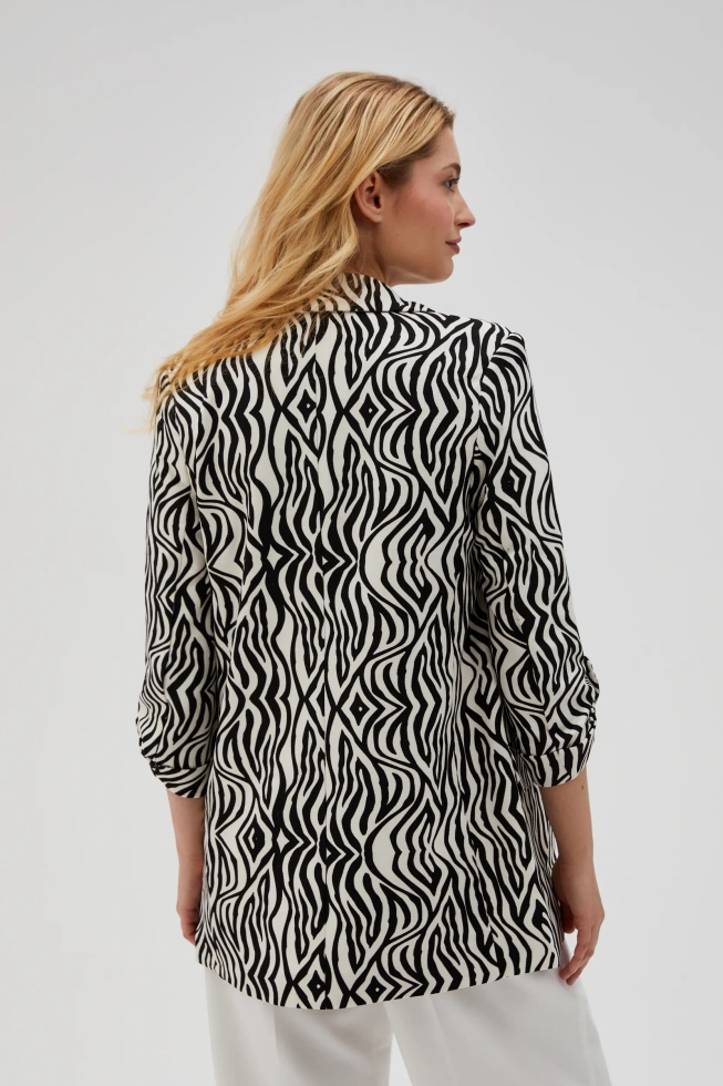 Wzorzysta marynarka beżowa