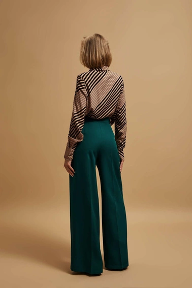 Spodnie z szerokimi nogawkami szmaragdowe