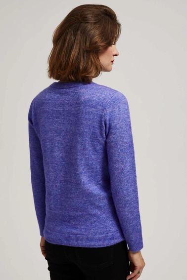 Sweter z wiązaniem fioletowy