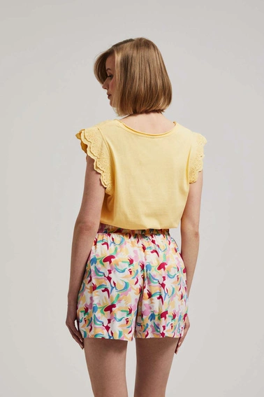 Bluzka z ozdobnym rękawem waniliowy