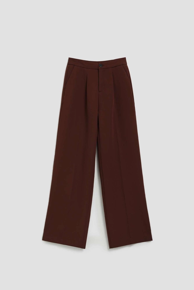 Spodnie w kant brązowe