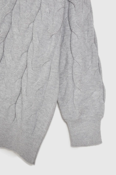 Golf z ozdobnym splotem szary 