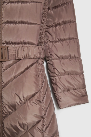 Kurtka z paskiem brązowa