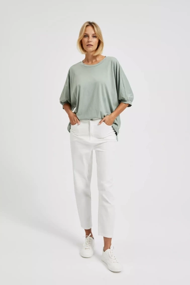 Gładka bluzka oliwkowa 