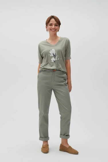 Bawełniane spodnie oliwkowe