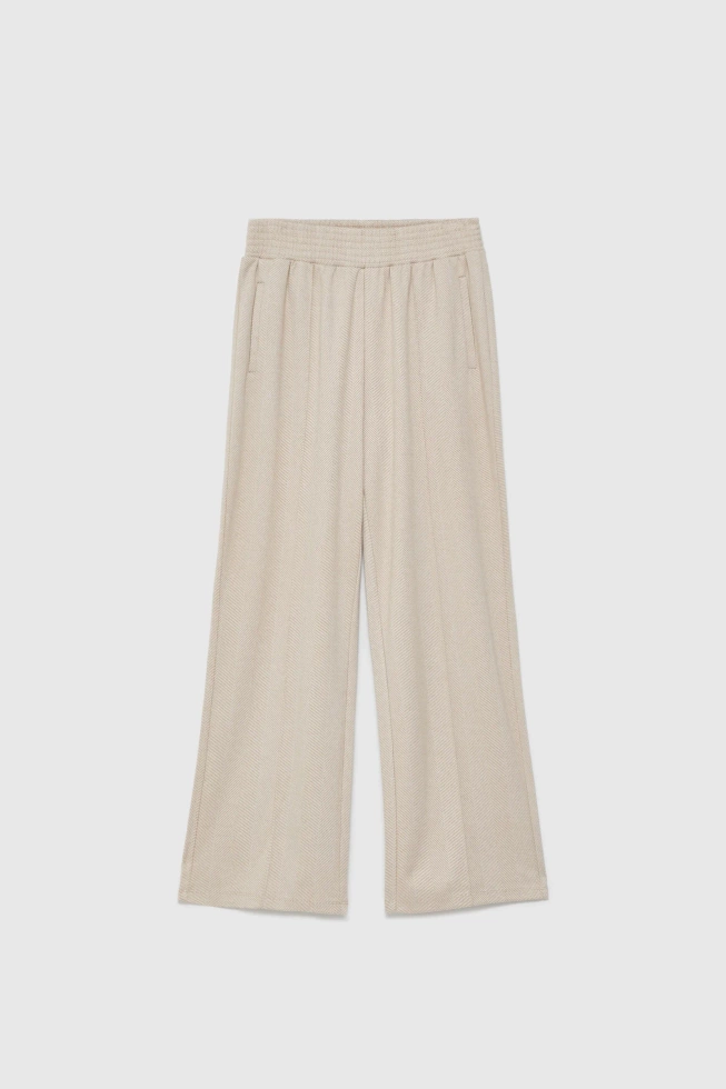 Spodnie z szerokimi nogawkami beżowe