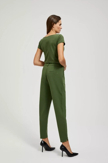 Elegnackie spodnie w kant khaki