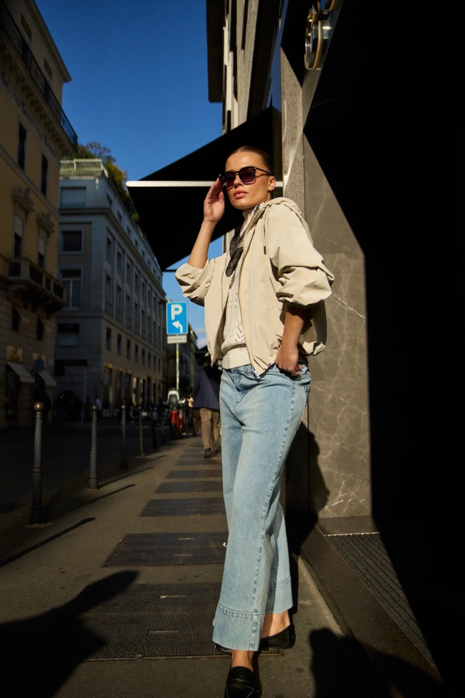 Jeansy z szerokimi nogawkami jasnoniebieskie